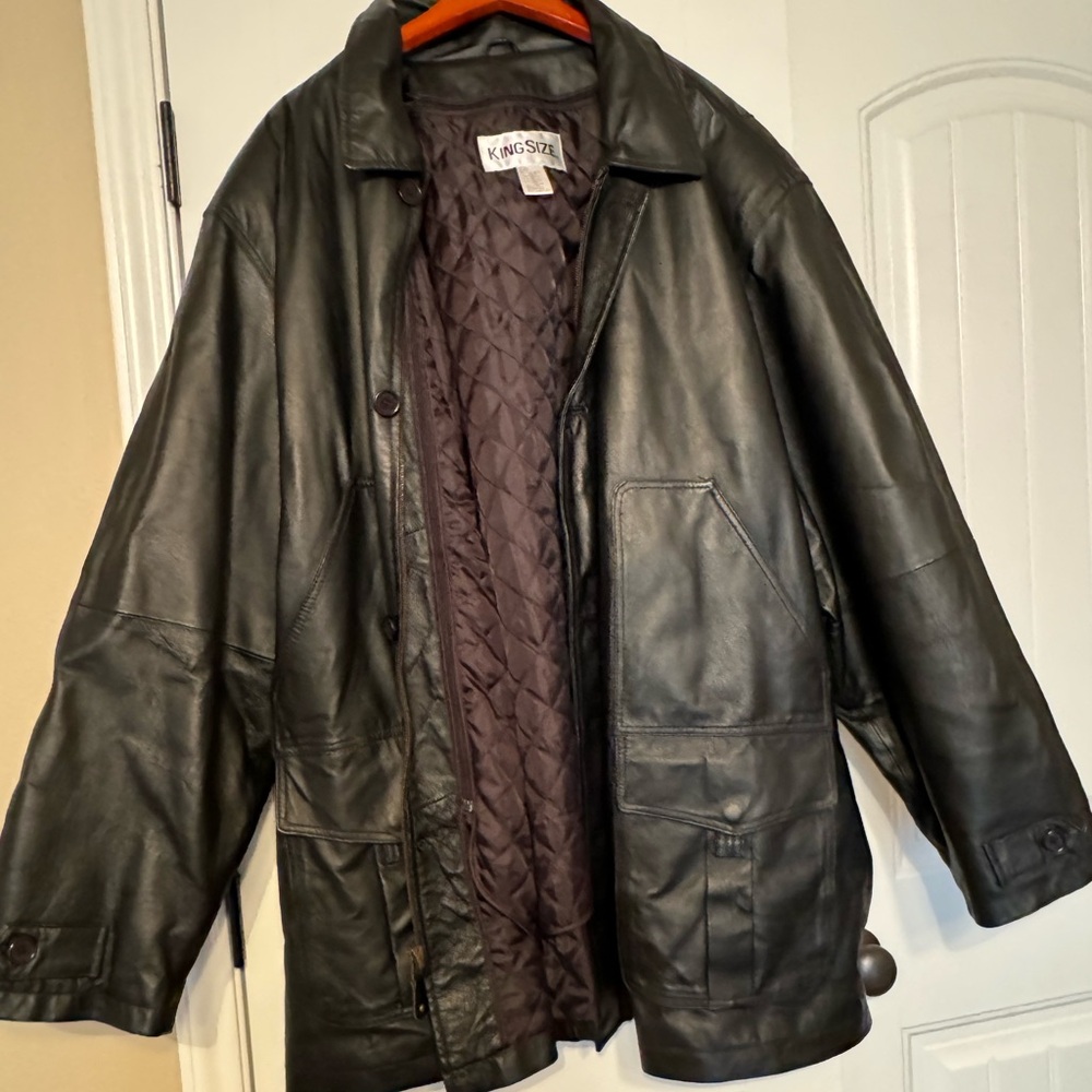 5XL genuine leather coat